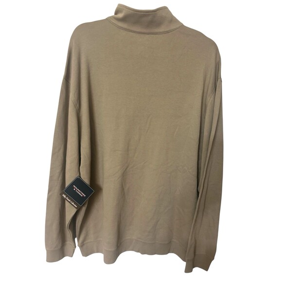 Roundtree and Yorke Silky Finish Collection Mens XL Tan 1/4 Zip Cotton Sweater - Picture 4 of 5